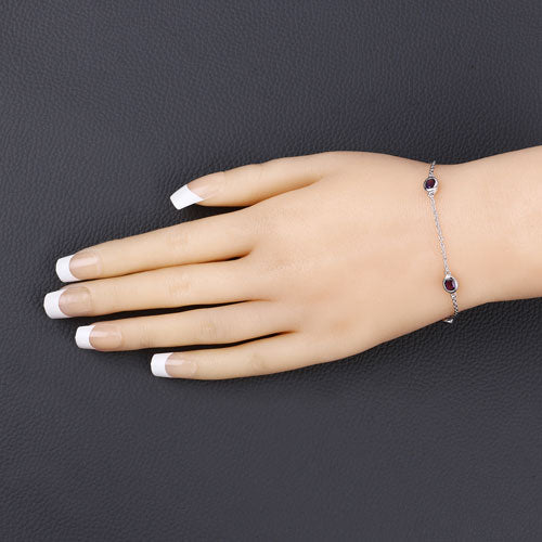 1.70 Carat Genuine Amethyst .925 Sterling Silver Bracelet on sale at MyriadMart
