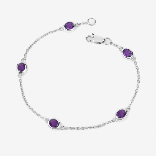 1.70 Carat Genuine Amethyst .925 Sterling Silver Bracelet on sale at MyriadMart
