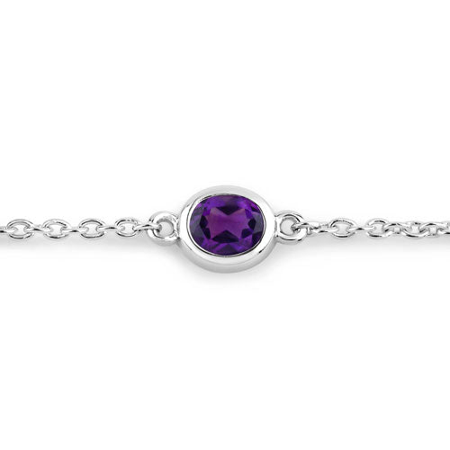 1.70 Carat Genuine Amethyst .925 Sterling Silver Bracelet on sale at MyriadMart