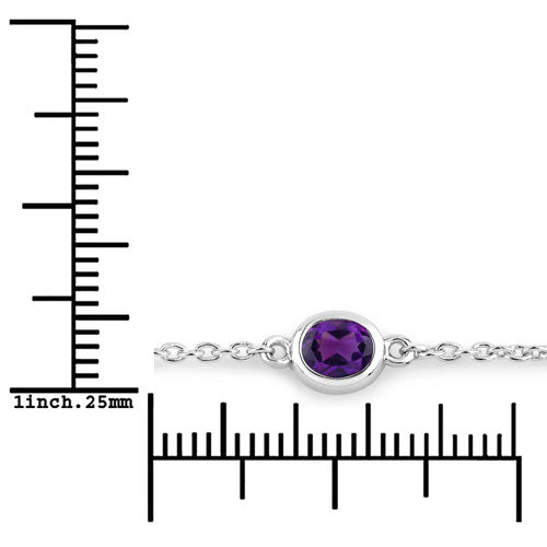 1.70 Carat Genuine Amethyst .925 Sterling Silver Bracelet on sale at MyriadMart