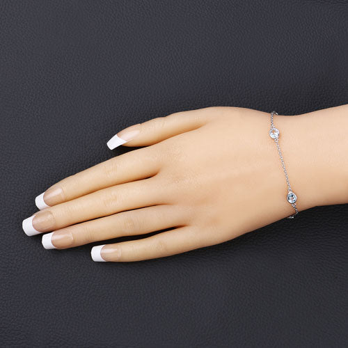 1.80 Carat Genuine Blue Topaz .925 Sterling Silver Bracelet on sale at MyriadMart