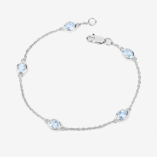1.80 Carat Genuine Blue Topaz .925 Sterling Silver Bracelet on sale at MyriadMart