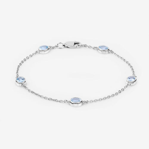 1.80 Carat Genuine Blue Topaz .925 Sterling Silver Bracelet on sale at MyriadMart