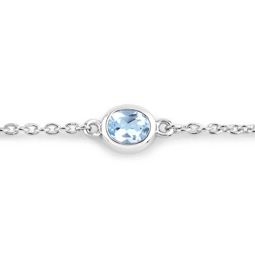 1.80 Carat Genuine Blue Topaz .925 Sterling Silver Bracelet on sale at MyriadMart