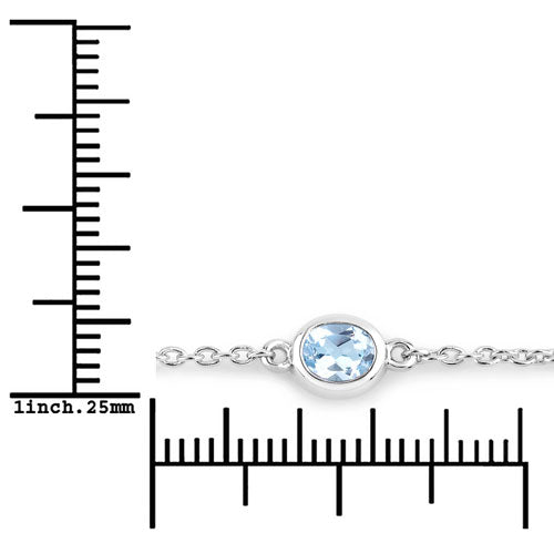 1.80 Carat Genuine Blue Topaz .925 Sterling Silver Bracelet on sale at MyriadMart