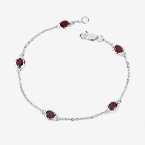 2.25 Carat Genuine Garnet .925 Sterling Silver Bracelet on sale at MyriadMart