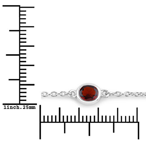 2.25 Carat Genuine Garnet .925 Sterling Silver Bracelet on sale at MyriadMart
