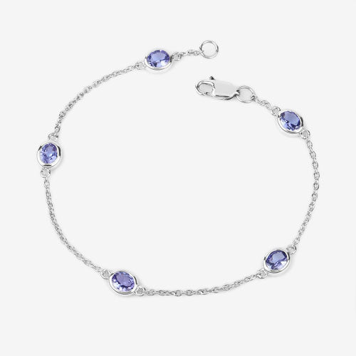 1.65 Carat Genuine Tanzanite .925 Sterling Silver Bracelet on sale at MyriadMart