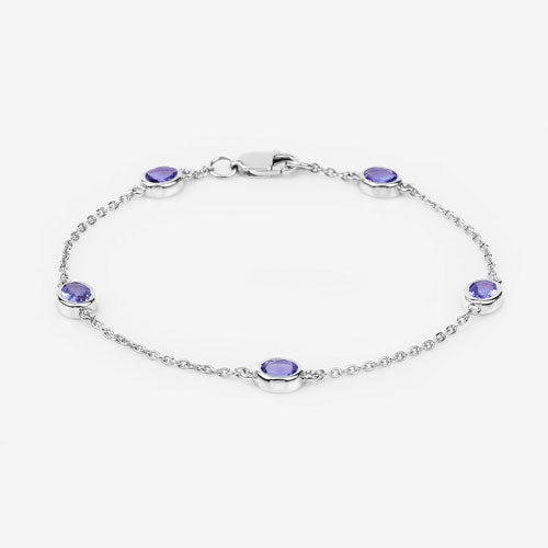 1.65 Carat Genuine Tanzanite .925 Sterling Silver Bracelet on sale at MyriadMart