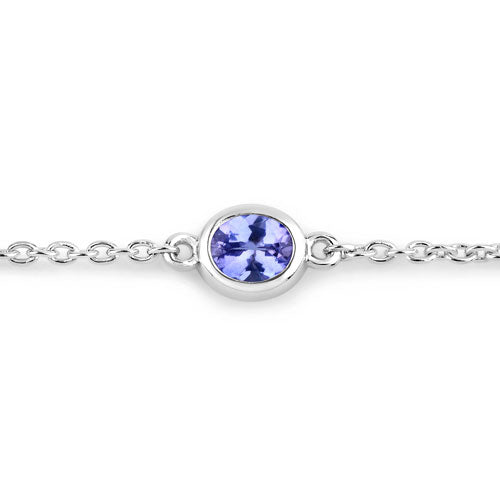 1.65 Carat Genuine Tanzanite .925 Sterling Silver Bracelet on sale at MyriadMart