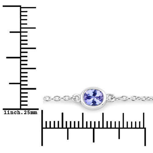 1.65 Carat Genuine Tanzanite .925 Sterling Silver Bracelet on sale at MyriadMart