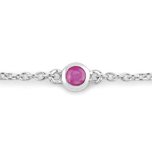 0.65 Carat Genuine Ruby .925 Sterling Silver Bracelet on sale at MyriadMart