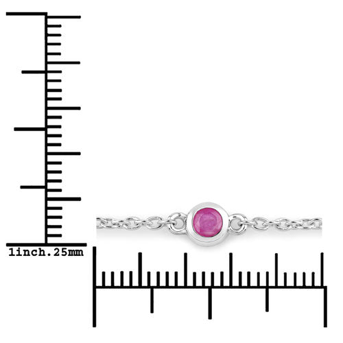 0.65 Carat Genuine Ruby .925 Sterling Silver Bracelet on sale at MyriadMart