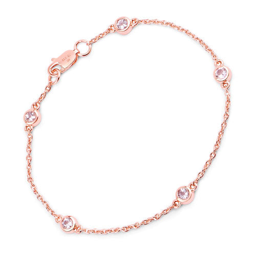 0.45 Carat Genuine Morganite .925 Sterling Silver Bracelet on sale at MyriadMart