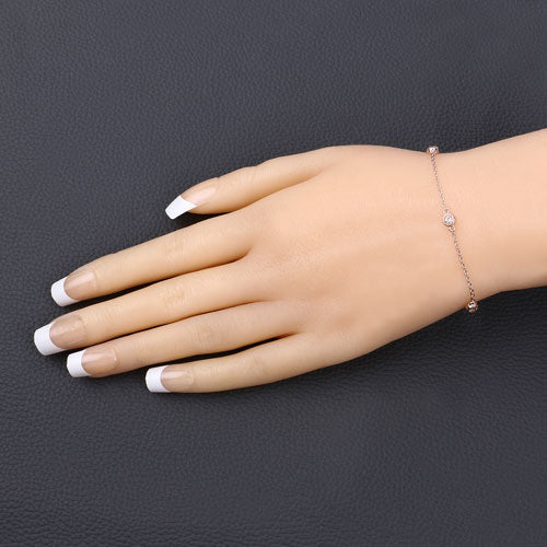 0.45 Carat Genuine Morganite .925 Sterling Silver Bracelet on sale at MyriadMart