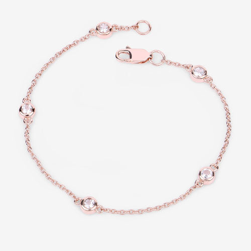 0.45 Carat Genuine Morganite .925 Sterling Silver Bracelet on sale at MyriadMart