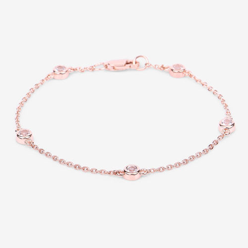 0.45 Carat Genuine Morganite .925 Sterling Silver Bracelet on sale at MyriadMart