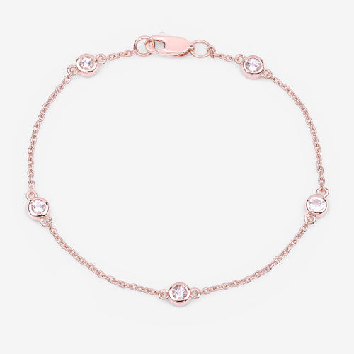 0.45 Carat Genuine Morganite .925 Sterling Silver Bracelet on sale at MyriadMart