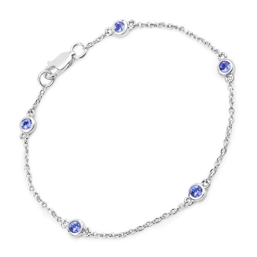 0.50 Carat Genuine Tanzanite .925 Sterling Silver Bracelet on sale at MyriadMart