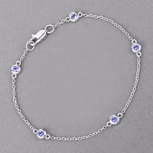 0.50 Carat Genuine Tanzanite .925 Sterling Silver Bracelet on sale at MyriadMart