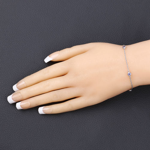 0.50 Carat Genuine Tanzanite .925 Sterling Silver Bracelet on sale at MyriadMart