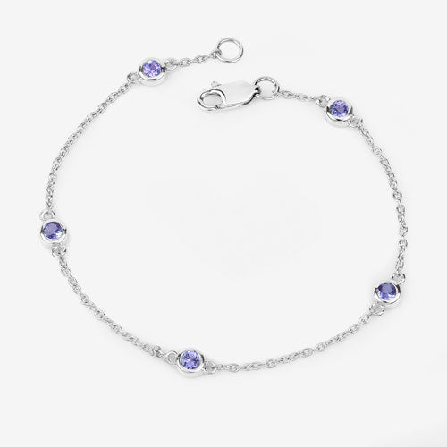 0.50 Carat Genuine Tanzanite .925 Sterling Silver Bracelet on sale at MyriadMart