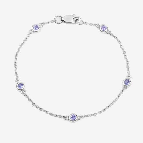 0.50 Carat Genuine Tanzanite .925 Sterling Silver Bracelet on sale at MyriadMart