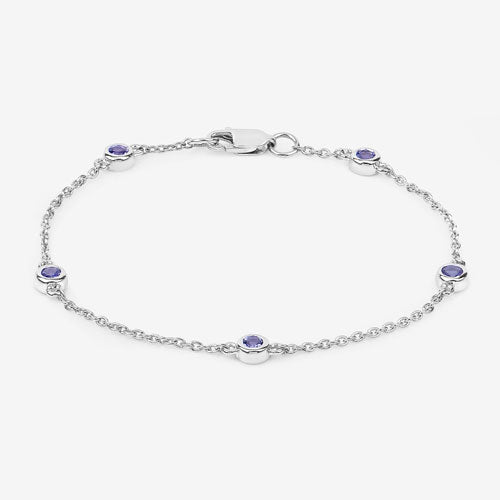 0.50 Carat Genuine Tanzanite .925 Sterling Silver Bracelet on sale at MyriadMart