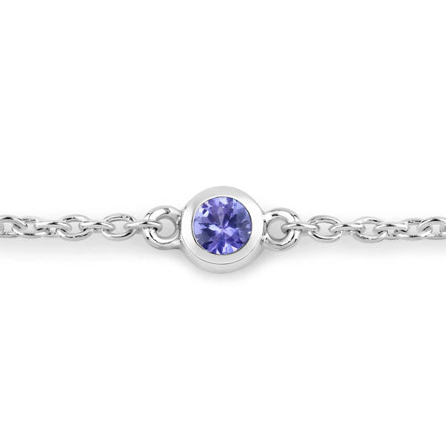 0.50 Carat Genuine Tanzanite .925 Sterling Silver Bracelet on sale at MyriadMart
