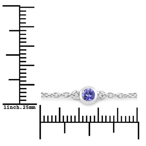 0.50 Carat Genuine Tanzanite .925 Sterling Silver Bracelet on sale at MyriadMart