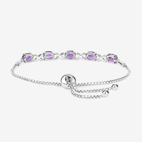 4.00 Carat Genuine Amethyst .925 Sterling Silver Bracelet on sale at MyriadMart