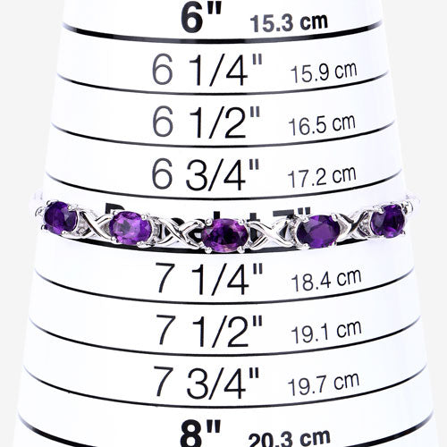 4.00 Carat Genuine Amethyst .925 Sterling Silver Bracelet on sale at MyriadMart
