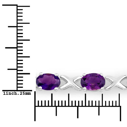 4.00 Carat Genuine Amethyst .925 Sterling Silver Bracelet on sale at MyriadMart