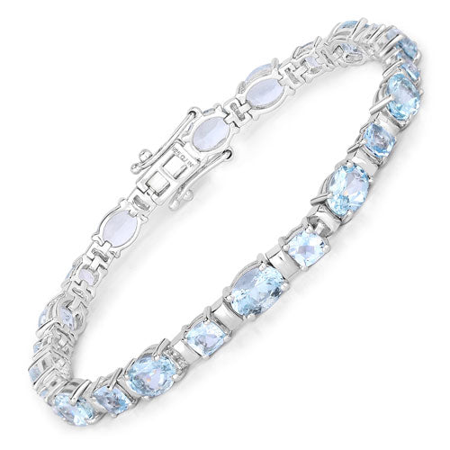 10.06 Carat Genuine Aquamarine .925 Sterling Silver Bracelet on sale at MyriadMart