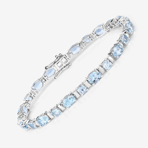 10.06 Carat Genuine Aquamarine .925 Sterling Silver Bracelet on sale at MyriadMart