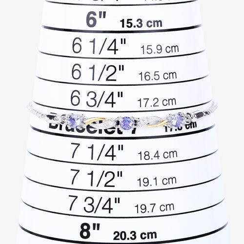 0.77 Carat Genuine Tanzanite and White Sapphire .925 Sterling Silver Bracelet on sale at MyriadMart