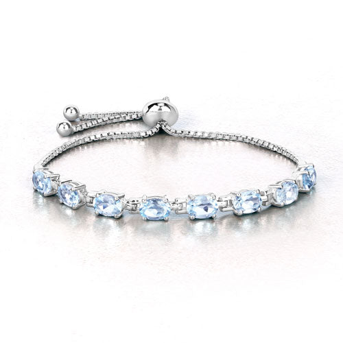 7.60 Carat Genuine Blue Topaz .925 Sterling Silver Bracelet on sale at MyriadMart