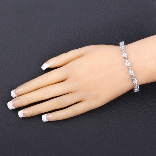7.60 Carat Genuine Blue Topaz .925 Sterling Silver Bracelet on sale at MyriadMart