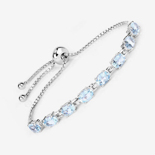 7.60 Carat Genuine Blue Topaz .925 Sterling Silver Bracelet on sale at MyriadMart