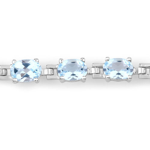 7.60 Carat Genuine Blue Topaz .925 Sterling Silver Bracelet on sale at MyriadMart