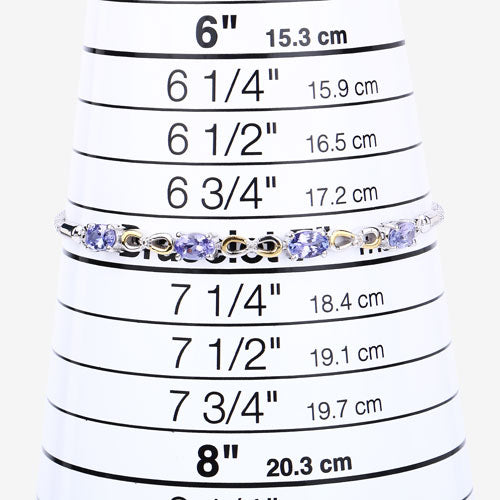 1.81 Carat Genuine Tanzanite and White Topaz .925 Sterling Silver Bracelet on sale at MyriadMart