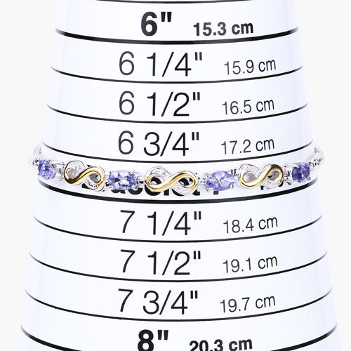 1.79 Carat Genuine Tanzanite and White Topaz .925 Sterling Silver Bracelet on sale at MyriadMart