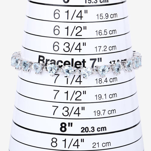 7.71 Carat Genuine Aquamarine and White Diamond .925 Sterling Silver Bracelet on sale at MyriadMart
