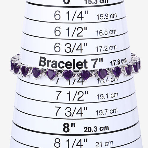 10.01 Carat Genuine Amethyst and White Diamond .925 Sterling Silver Bracelet on sale at MyriadMart