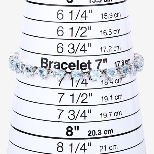 11.62 Carat Genuine Blue Topaz and White Diamond .925 Sterling Silver Bracelet on sale at MyriadMart