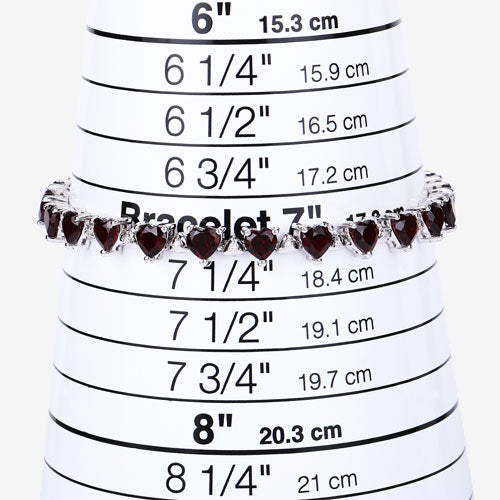 11.62 Carat Genuine Garnet and White Diamond .925 Sterling Silver Bracelet on sale at MyriadMart