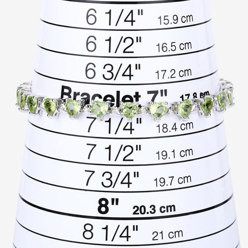 10.24 Carat Genuine Peridot and White Diamond .925 Sterling Silver Bracelet on sale at MyriadMart