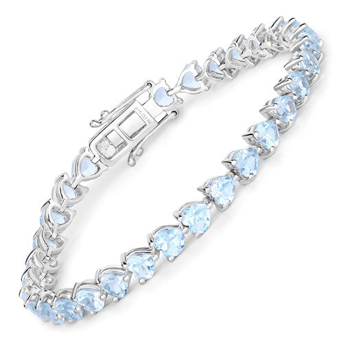 15.50 Carat Genuine Blue Topaz .925 Sterling Silver Bracelet on sale at MyriadMart