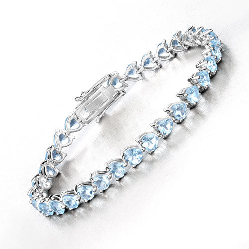 15.50 Carat Genuine Blue Topaz .925 Sterling Silver Bracelet on sale at MyriadMart
