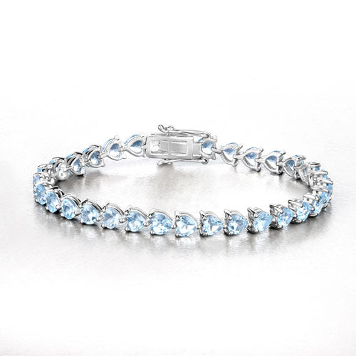15.50 Carat Genuine Blue Topaz .925 Sterling Silver Bracelet on sale at MyriadMart